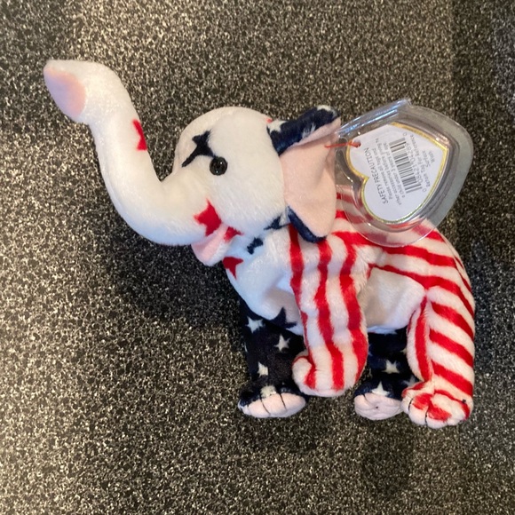 NWT Vintage “Righty 2000” Beanie Baby.Date of birth 7/4/2000. Plastic tag holder - Picture 6 of 16